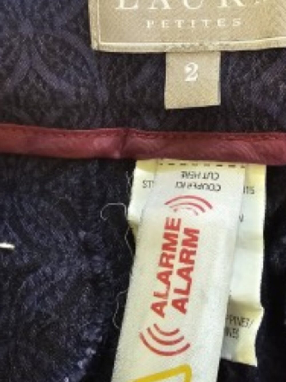 Laura Petites Navy Patterned Dress Pants Size 2 – Stretch Career Pants - Picture 4 of 6